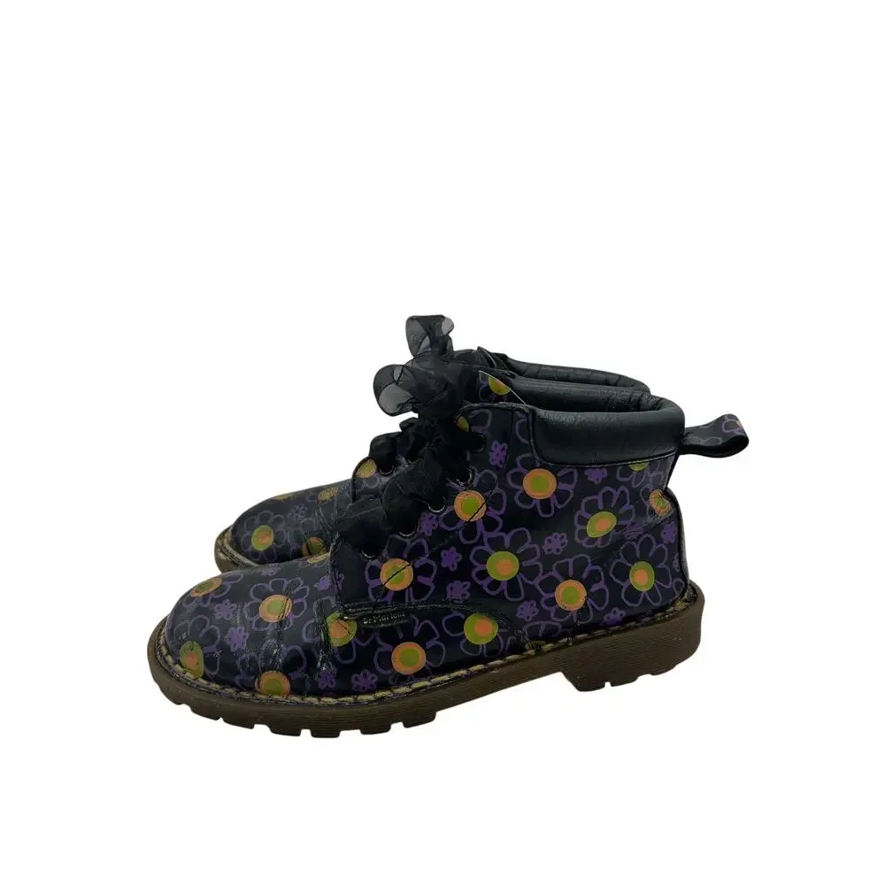 Rare Vintage Made in England Dr. Martens boots bold retro floral Print SZ 8 Y2k - Picture 6 of 11